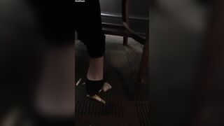 Candid High heels food crush at restaurant