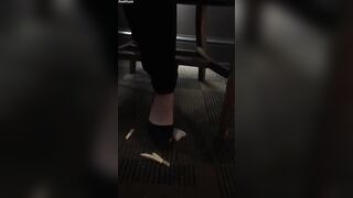 Candid High heels food crush at restaurant