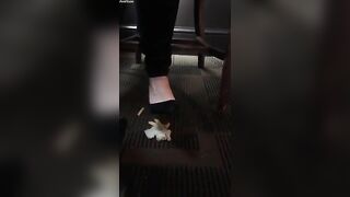 Candid High heels food crush at restaurant