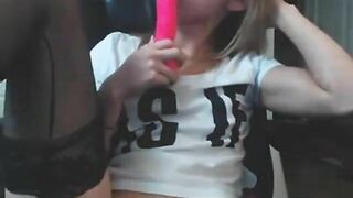 Hot Blonde Dildo Masturbation