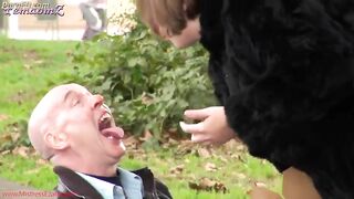 Public foot slave