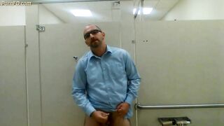 Jerking in a public restroom