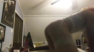 Sissy Kayla vs two dildos 2