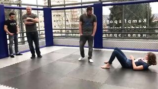 triangle choke out by hot woman