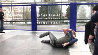 triangle choke out by hot woman