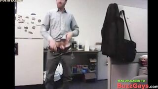 dad strokes cock at the office 3 4