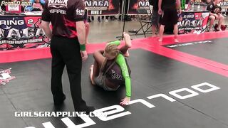 Professional headscissor mixed wrestling sporty girl domination