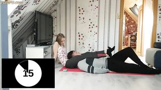 Headscissor challenge beautiful girl vs man