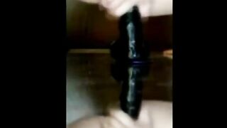 Milfs ride black dildo