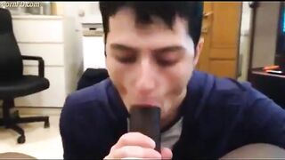 White Mexican Young Boy Sucking Black Cock Eating Cums 2