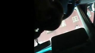 Korean girl playing with small cock in car