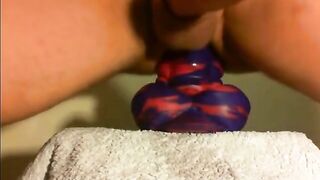 amateur Anal sex toy fun with flint the bad dragon !