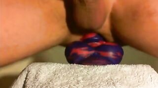 amateur Anal sex toy fun with flint the bad dragon !