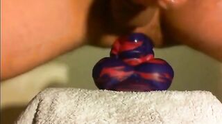 amateur Anal sex toy fun with flint the bad dragon !