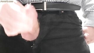 Little cock daddy wank at work with big cum spurt 3 3