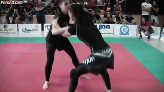 Competitive female wrestling