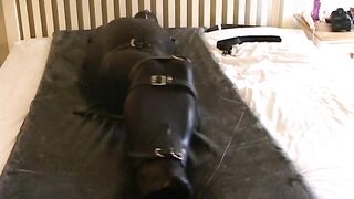 Catsuit guy, Bagged, Bound & to cum