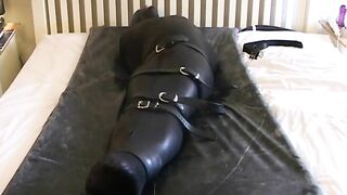 Catsuit guy, Bagged, Bound & to cum