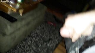 Jacking off on my buddy's couch