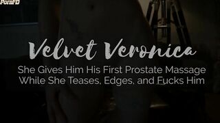 Veronica's pet gets his first prostate massage cock teasing, edging, milking and a ruined orgasm